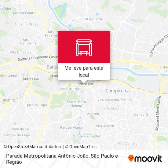 Parada Metropolitana Antônio João mapa