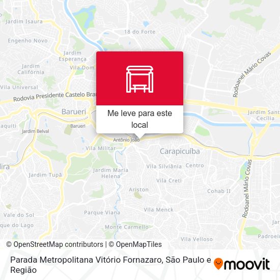 Parada Metropolitana Vitório Fornazaro mapa