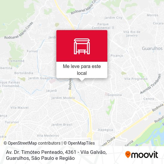 Av. Dr. Timóteo Penteado, 4361 - Vila Galvão, Guarulhos mapa
