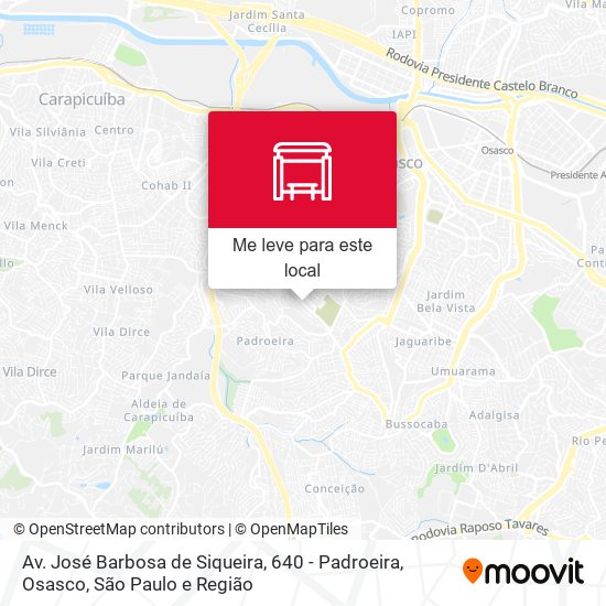 Av. José Barbosa de Siqueira, 640 - Padroeira, Osasco mapa