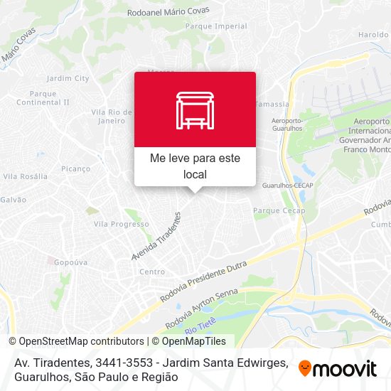 Av. Tiradentes, 3441-3553 - Jardim Santa Edwirges, Guarulhos mapa