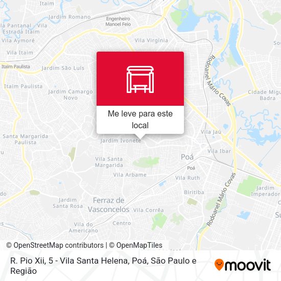 R. Pio Xii, 5 - Vila Santa Helena, Poá mapa