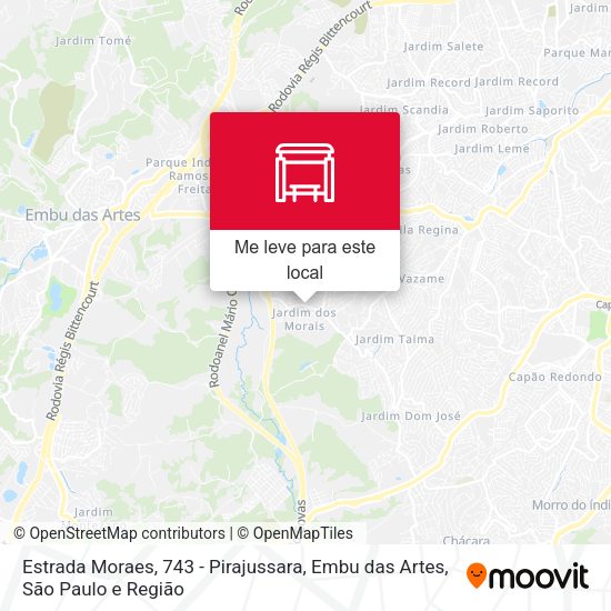 Estrada Moraes, 743 - Pirajussara, Embu das Artes mapa