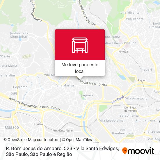 R. Bom Jesus do Amparo, 523 - Vila Santa Edwiges, São Paulo mapa