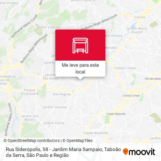 Rua Siderópolis, 58 - Jardim Maria Sampaio, Taboão da Serra mapa