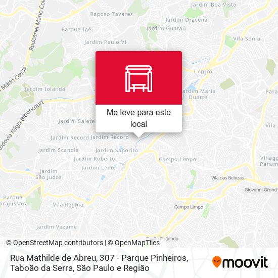 Rua Mathilde de Abreu, 307 - Parque Pinheiros, Taboão da Serra mapa