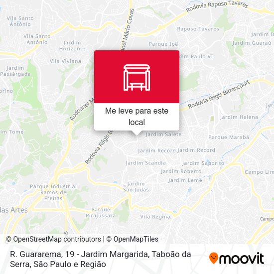 R. Guararema, 19 - Jardim Margarida, Taboão da Serra mapa