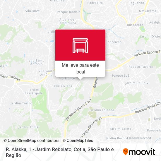 R. Alaska, 1 - Jardim Rebelato, Cotia mapa