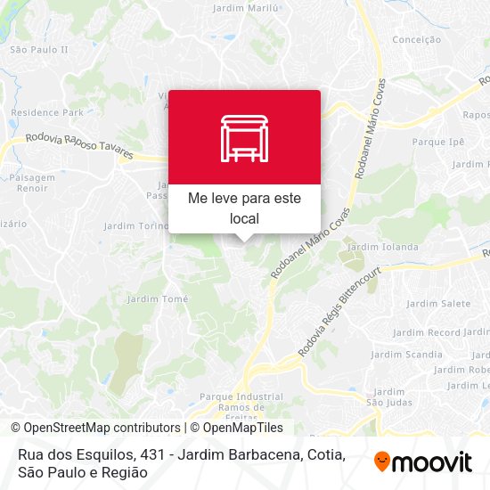 Rua dos Esquilos, 431 - Jardim Barbacena, Cotia mapa