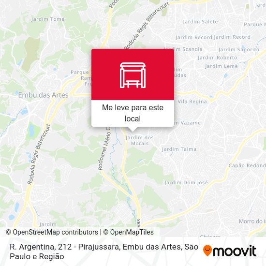 R. Argentina, 212 - Pirajussara, Embu das Artes mapa