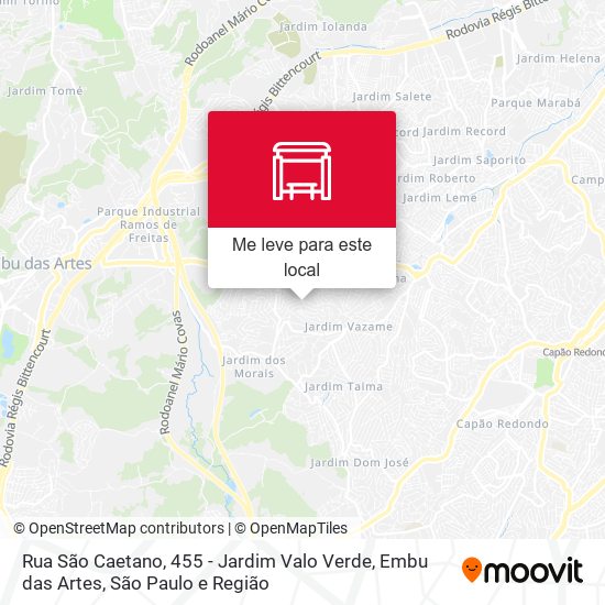 Rua São Caetano, 455 - Jardim Valo Verde, Embu das Artes mapa