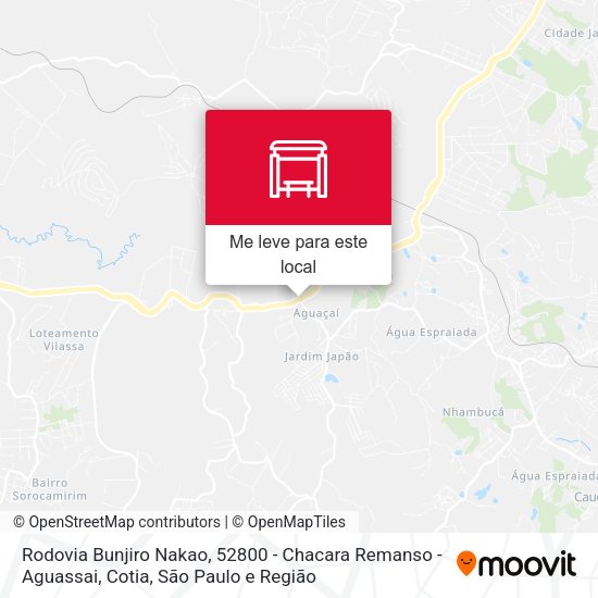 Rodovia Bunjiro Nakao, 52800 - Chacara Remanso - Aguassai, Cotia mapa