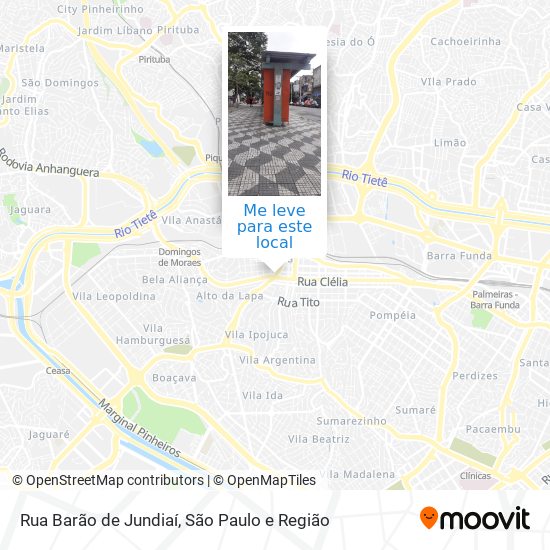 Rua Barão de Jundiaí mapa