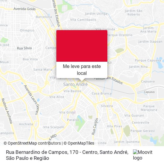 Rua Bernardino de Campos, 170 - Centro, Santo André mapa