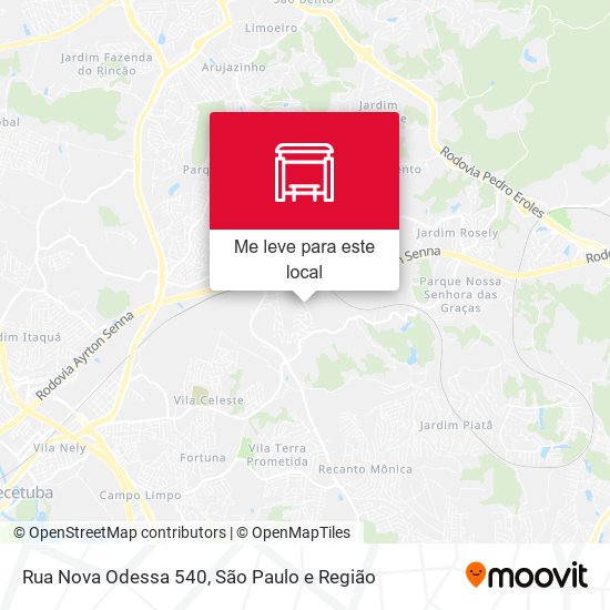 Rua Nova Odessa 540 mapa