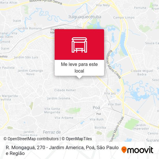 R. Mongaguá, 270 - Jardim America, Poá mapa