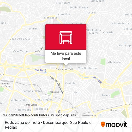 Rodoviária do Tietê - Desembarque mapa