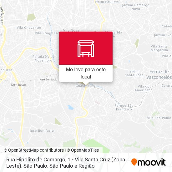 Rua Hipólito de Camargo, 1 - Vila Santa Cruz (Zona Leste), São Paulo mapa