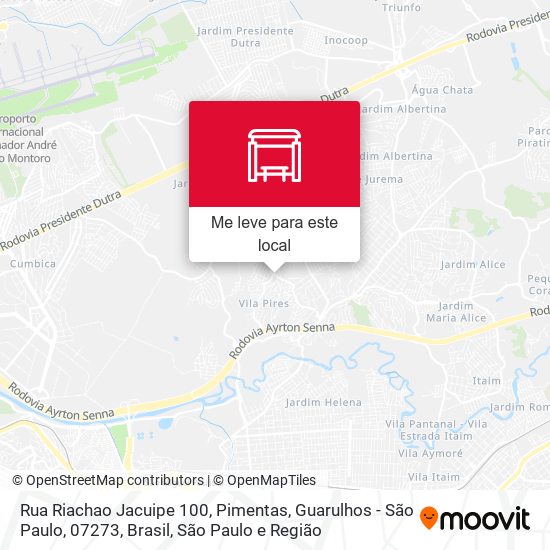 Rua Riachao Jacuipe 100, Pimentas, Guarulhos - São Paulo, 07273, Brasil mapa