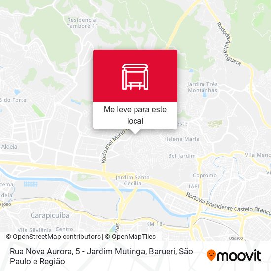 Rua Nova Aurora, 5 - Jardim Mutinga, Barueri mapa