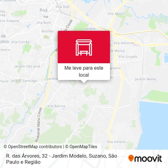 R. das Árvores, 32 - Jardim Modelo, Suzano mapa