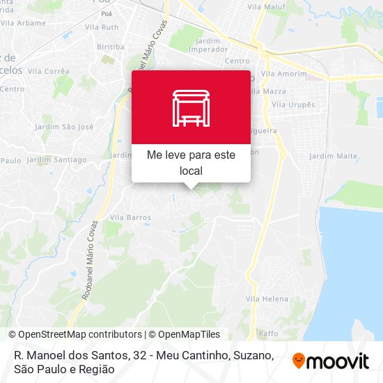 R. Manoel dos Santos, 32 - Meu Cantinho, Suzano mapa