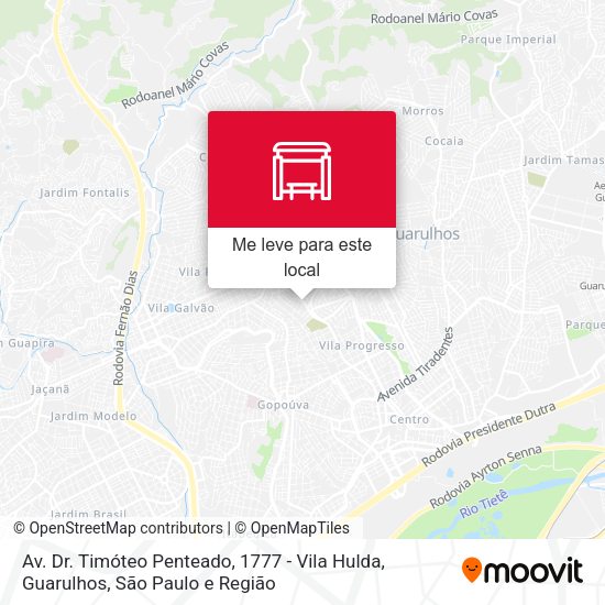 Av. Dr. Timóteo Penteado, 1777 - Vila Hulda, Guarulhos mapa