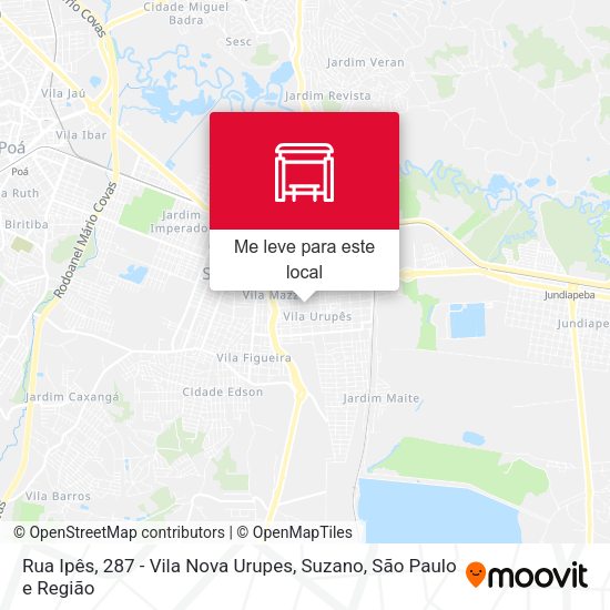 Rua Ipês, 287 - Vila Nova Urupes, Suzano mapa