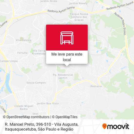 R. Manoel Preto, 396-510 - Vila Augusta, Itaquaquecetuba mapa
