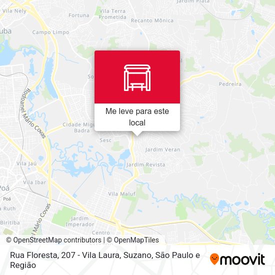Rua Floresta, 207 - Vila Laura, Suzano mapa