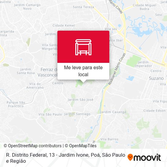 R. Distrito Federal, 13 - Jardim Ivone, Poá mapa