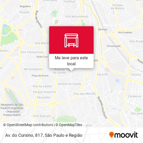 Av. do Cursino, 817 mapa