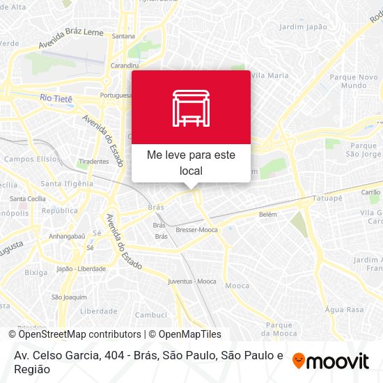 Av. Celso Garcia, 404 - Brás, São Paulo mapa