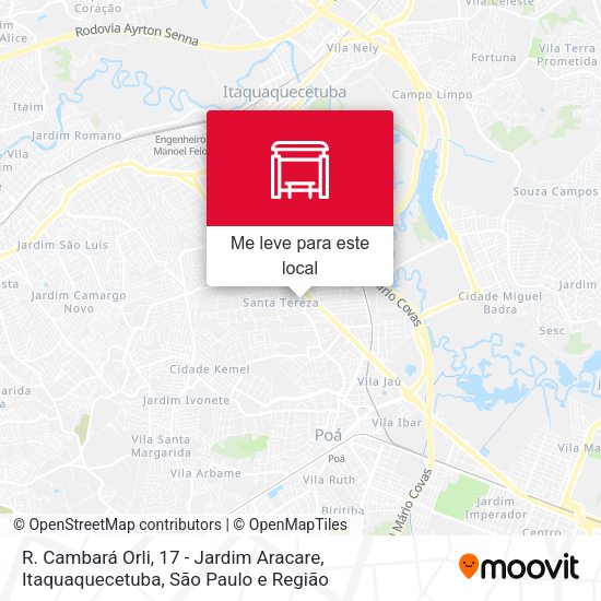 R. Cambará Orli, 17 - Jardim Aracare, Itaquaquecetuba mapa