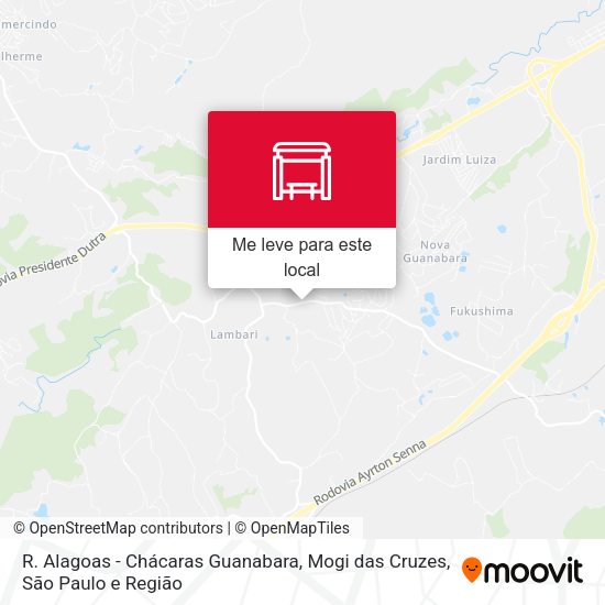 R. Alagoas - Chácaras Guanabara, Mogi das Cruzes mapa