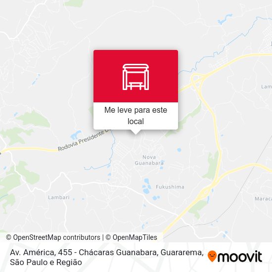 Av. América, 455 - Chácaras Guanabara, Guararema mapa