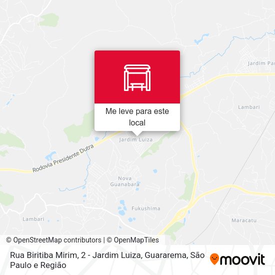 Rua Biritiba Mirim, 2 - Jardim Luiza, Guararema mapa