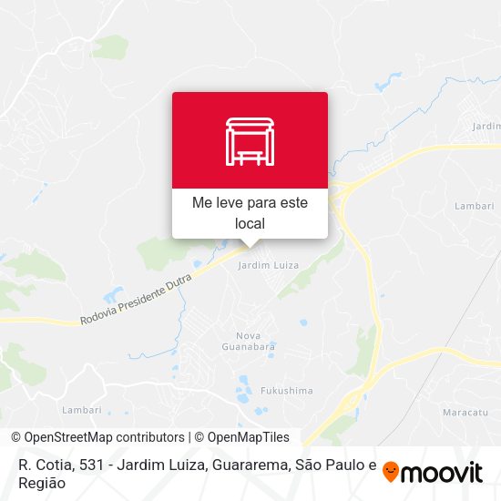 R. Cotia, 531 - Jardim Luiza, Guararema mapa