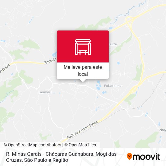 R. Minas Gerais - Chácaras Guanabara, Mogi das Cruzes mapa