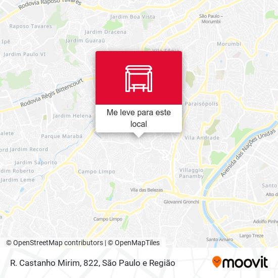 R. Castanho Mirim, 822 mapa