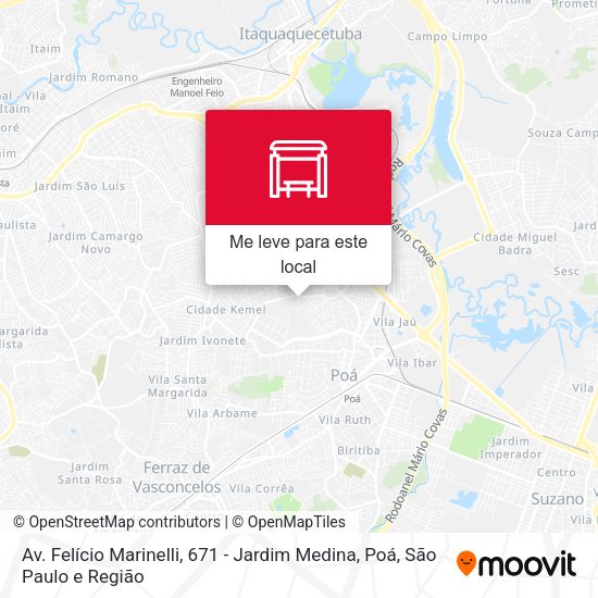 Av. Felício Marinelli, 671 - Jardim Medina, Poá mapa