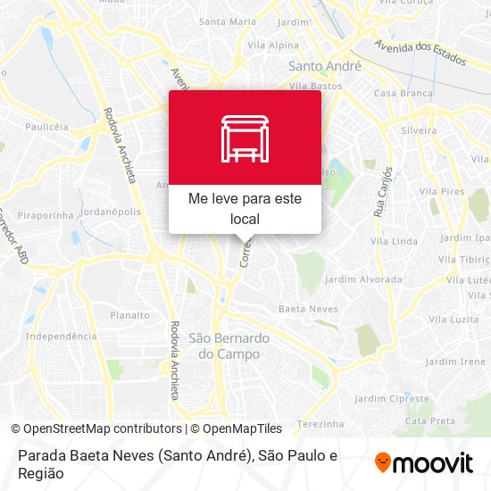 Parada Baeta Neves (Santo André) mapa