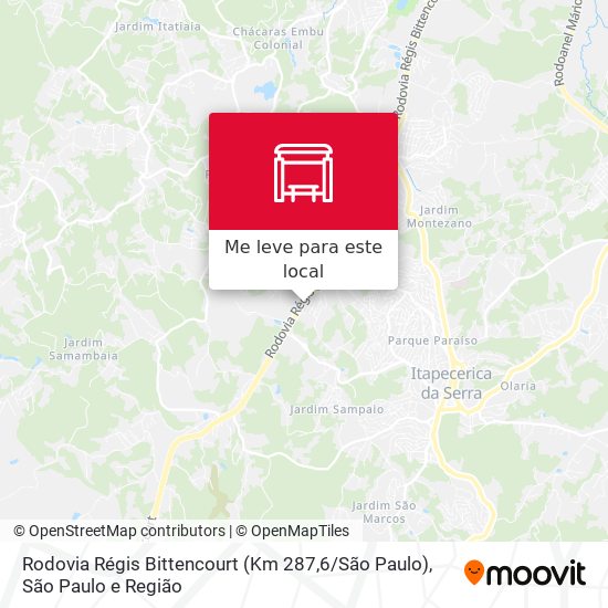 Rodovia Régis Bittencourt (Km 287,6 / São Paulo) mapa