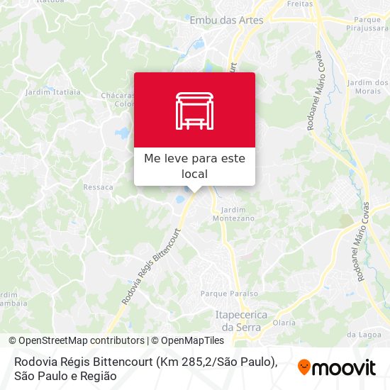 Rodovia Régis Bittencourt (Km 285,2 / São Paulo) mapa