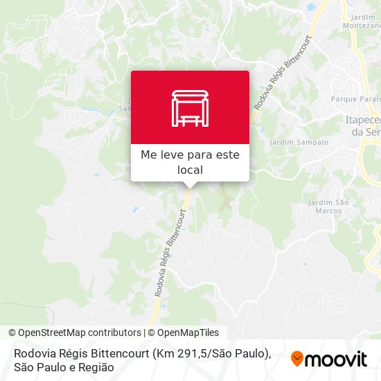 Rodovia Régis Bittencourt (Km 291,5 / São Paulo) mapa
