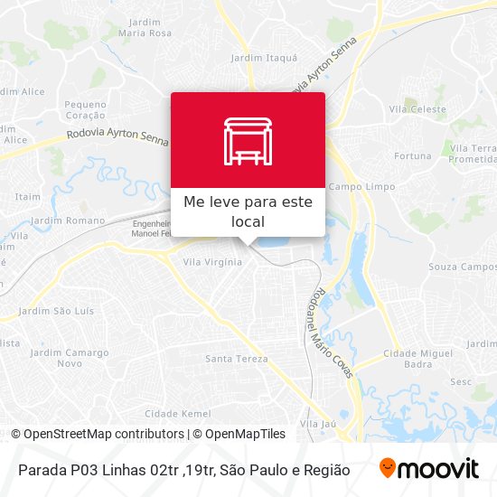 Parada P03 Linhas 02tr ,19tr mapa