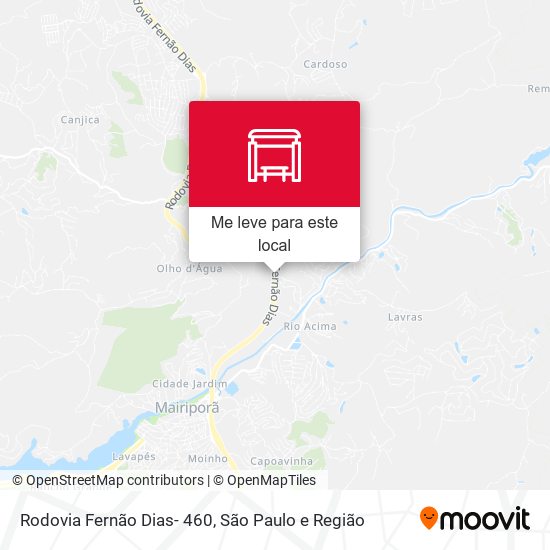Rodovia Fernão Dias- 460 mapa