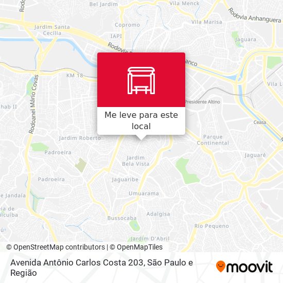 Avenida Antônio Carlos Costa 203 mapa