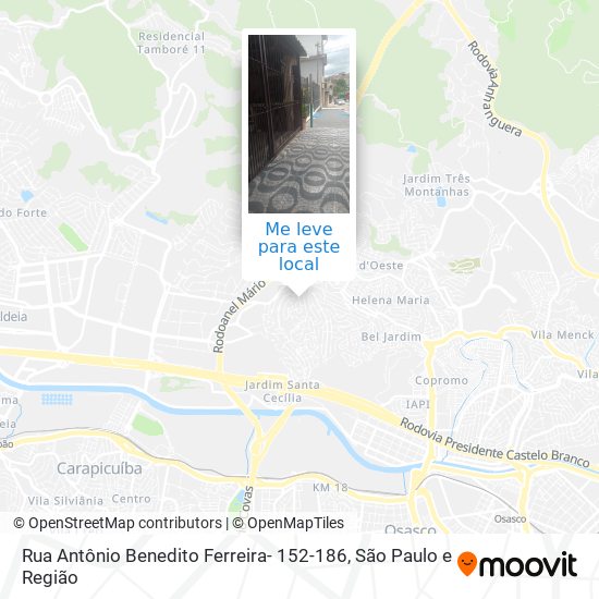 Rua Antônio Benedito Ferreira- 152-186 mapa