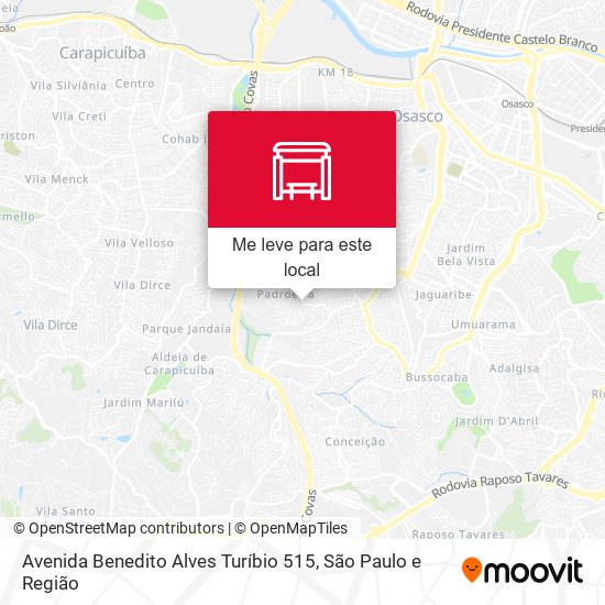 Avenida Benedito Alves Turíbio 515 mapa